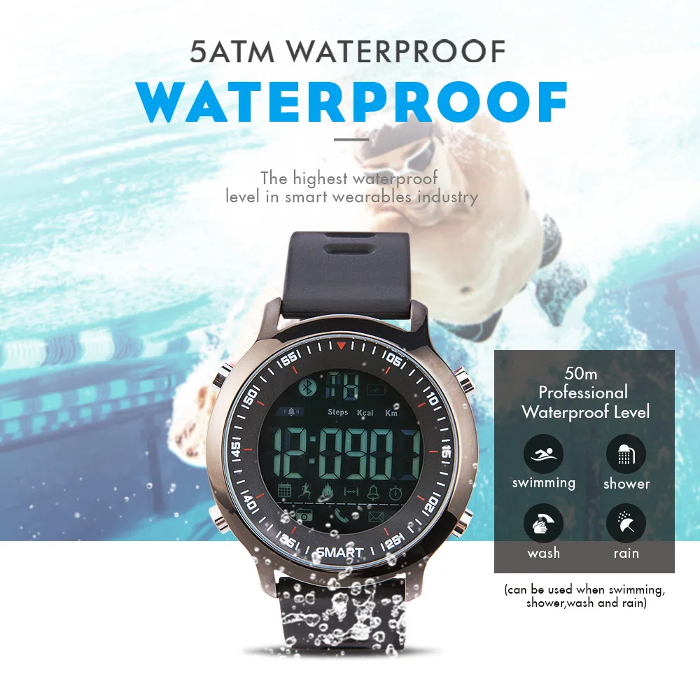 Aowo X7 Смарт часы Для мужчин Водонепроницаемый SmartWatch 5ATM IP68 умная электроника