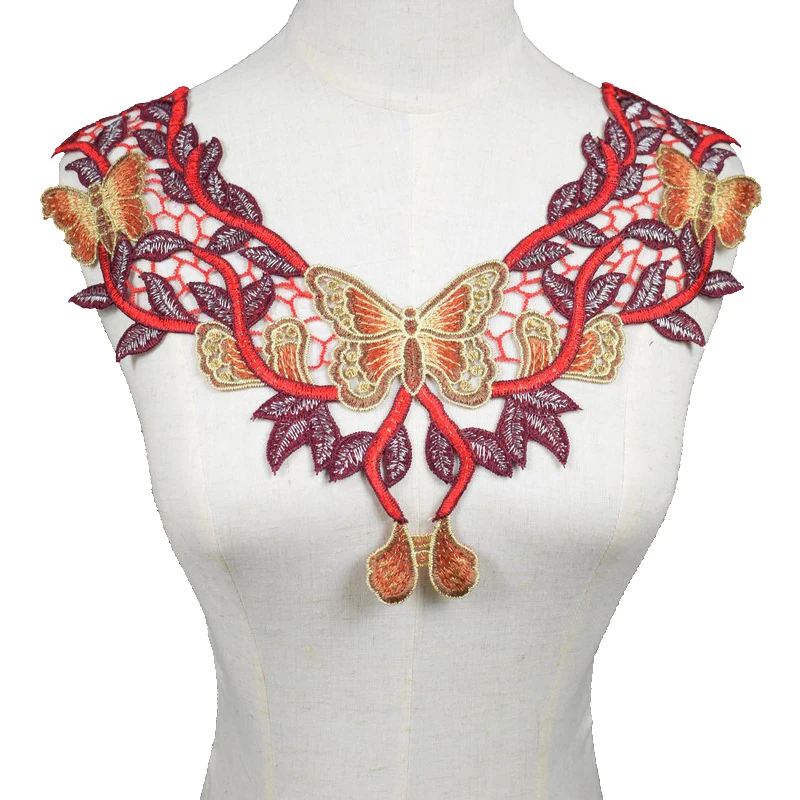 Colorful Butterfly Lace Applique Trim Decorated Sewing Craft Lace