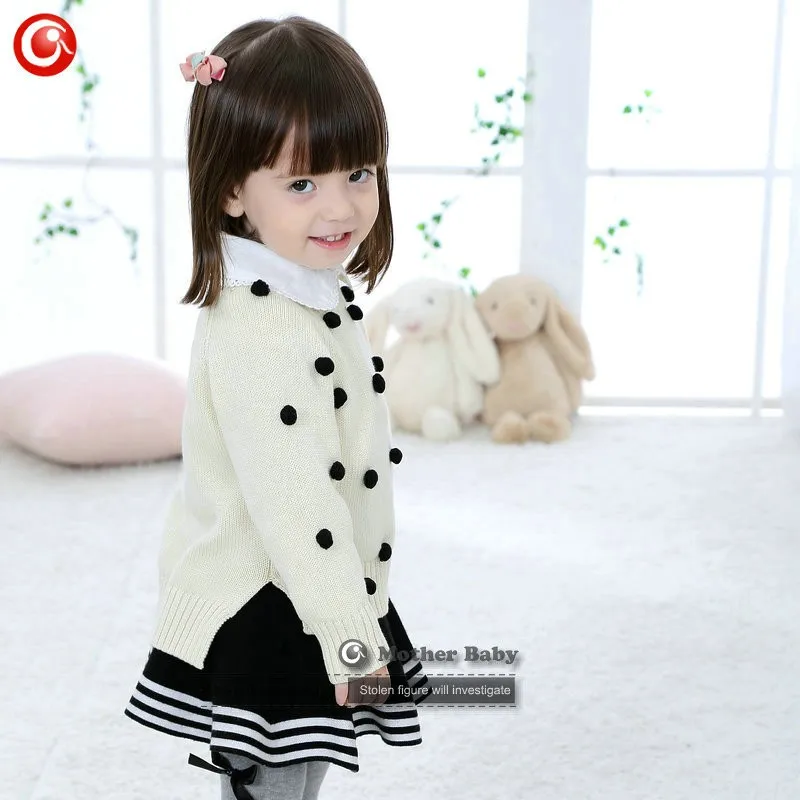 Kids Tinny Cotton Boys Sweater Children Pullover Cardigan Coat For Girls Baby Long Sleeve Knitwear Christmas Clothes With Balls (29)