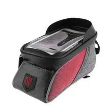1Pcs Waterproof Bicycle Front Tube Frame Bags Bike Cycling Beam Saddle Touch Screen Canvas Fabric Bag for 6 Inches Mobile Phones