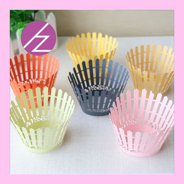 Fast shipping cheap cupcake wrapper laser cut cup cake wrapper for