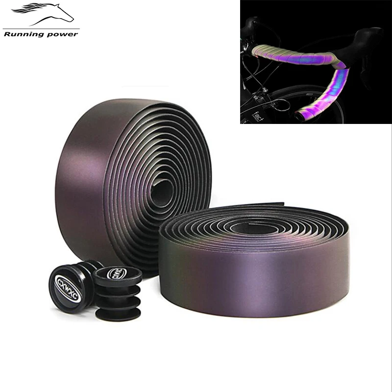 

Bicycle Handlebar Tape Light Reflective Bike Bar Tape Road Bike Tape Wrap Pu Leather Cycling Handlebar Tapes Bicycle Accessories