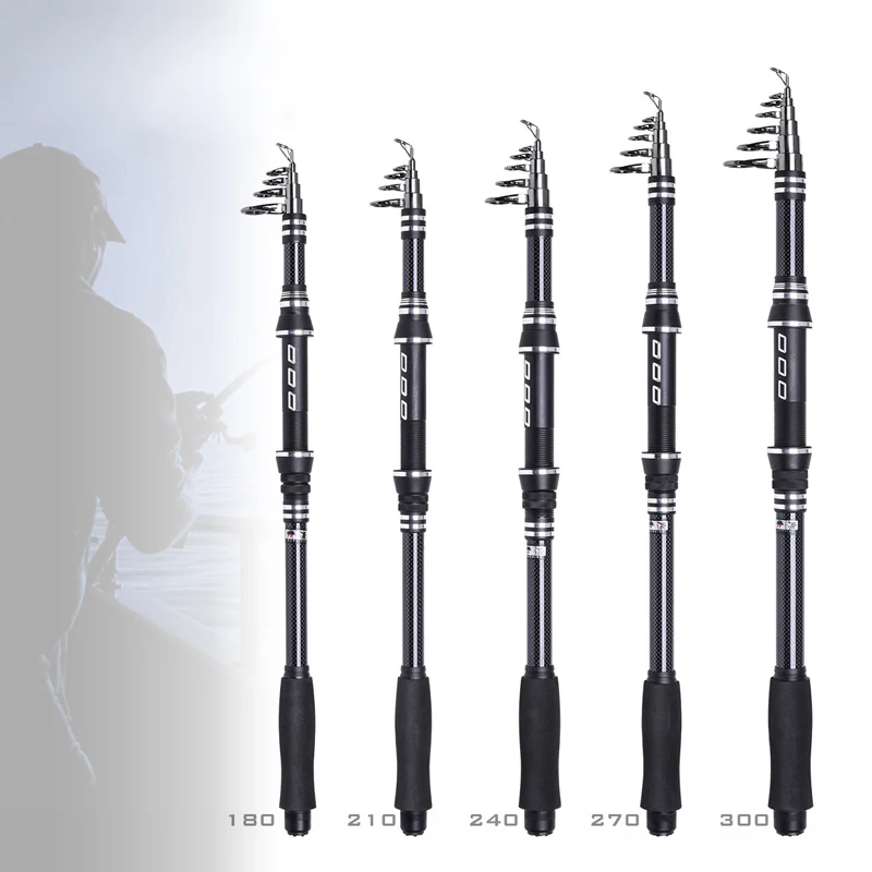 

1.8/3.0m Telescopic Fishing Rod Carbon Fiber Sea Fishing Pole Spinning Saltwater