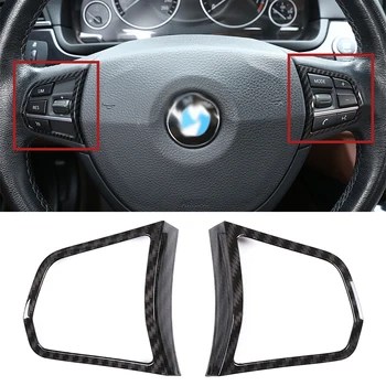 

For BMW 5 7 Series f10 520 525 2011-2017 Carbon Fiber Grain Car Accessories Interior Decorative ABS Steering Wheel Button Cover