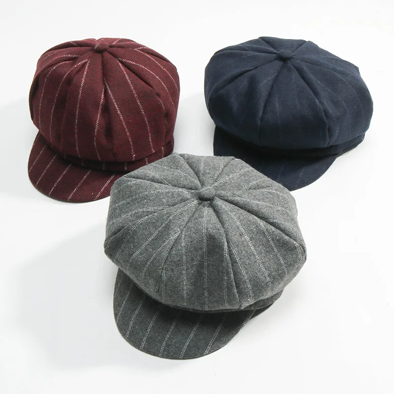 

Spring Autumn Hat Children's Cap Warm Woolen Caps child Boy Girl Striped Berets New Fashion Wild Hat For Kids Ages 2-7 Years
