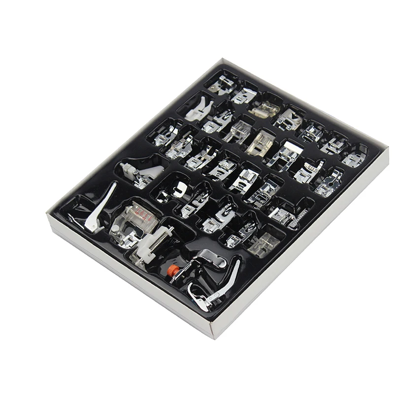 

32pcs Domestic Sewing Machine Presser Foot Feet Kit Set For Brother Singer Janom Braiding Blind Stitch Darning Presser With Box