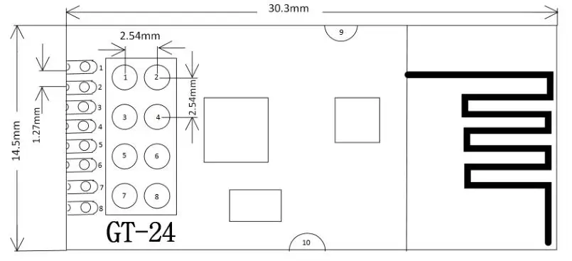 5 шт GT-24 2,4G беспроводные модули 1100 метров дальние NRF24L01+ PA+ LNA беспроводной Wifi приемопередатчик для Arduino SMD/DIP