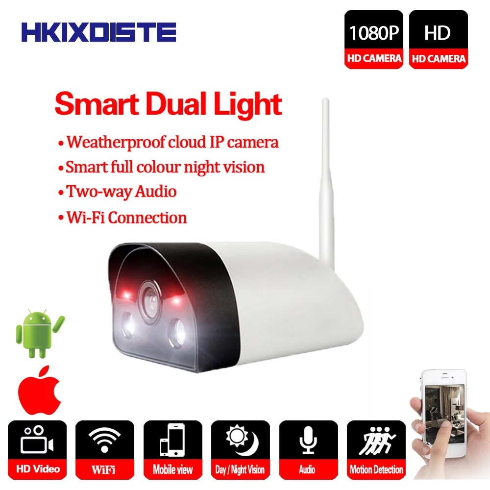 HKIXDISTE Домашняя безопасность HD 1080P Беспроводная ip камера инфракрасное ночное