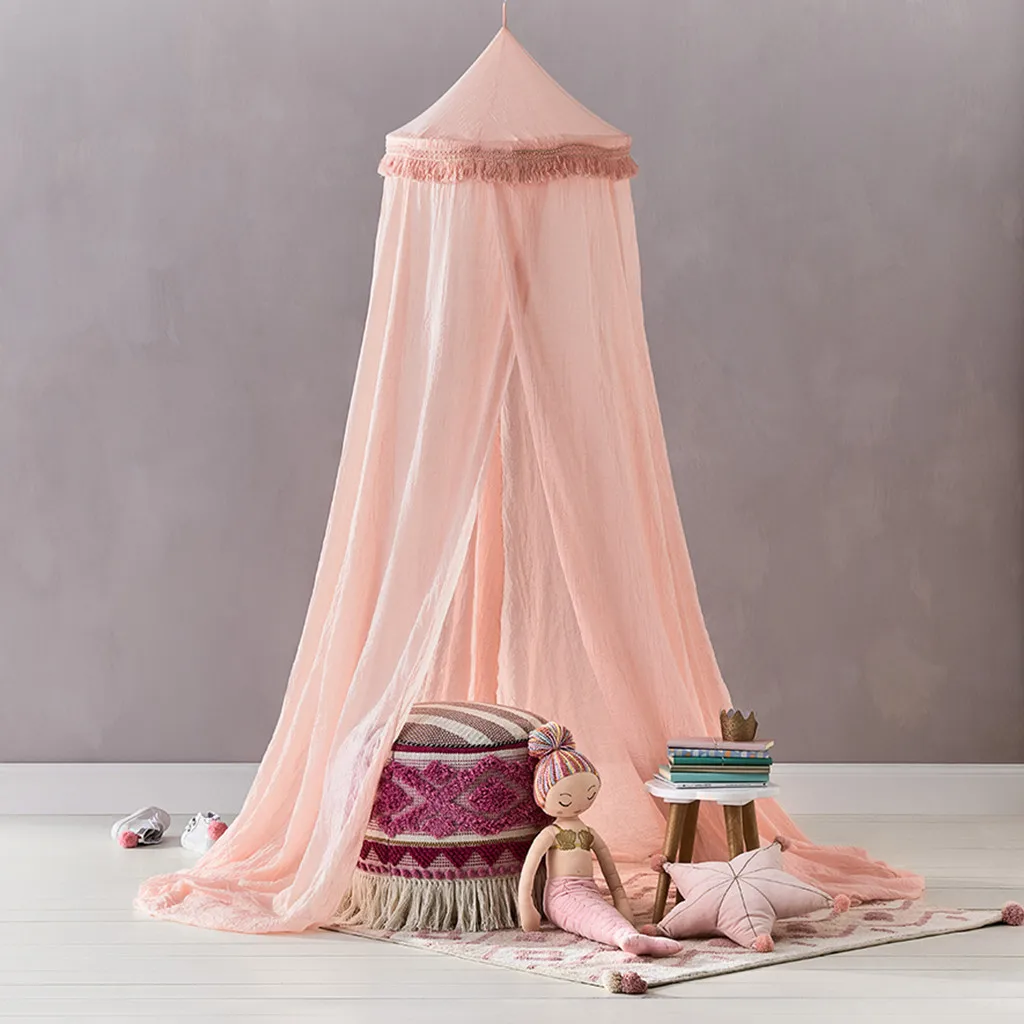 

Kids Baby Bedding Round Dome Bed Canopy Netting Bedcover Mosquito Net Curtain Dropshipping Mar29