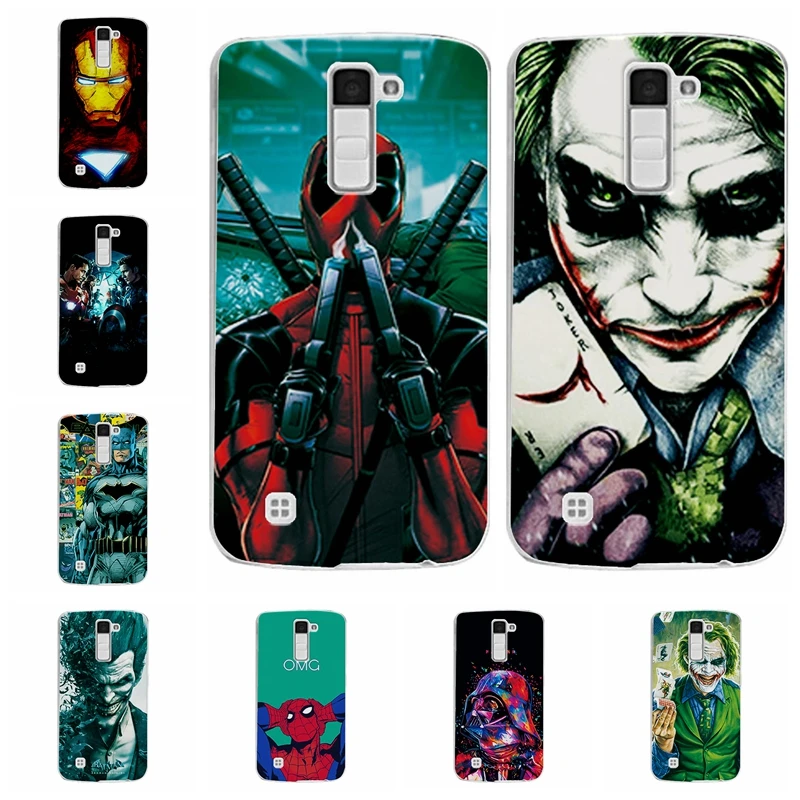 

Charming Marvel Hero Captain America Phone Case For LG K8 Cover Iron Man Soft TPU For LG K8 Lte K350 K350E K350N Capa Coque 5"