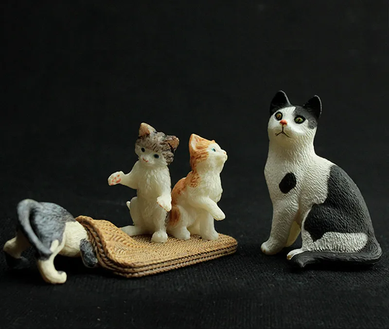 4pcs/set Animal Pets Model Cute Playing Cats Kitten Figures Collectible