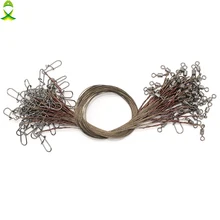 JSM 100 шт./лот, рыболовная леска с защитой от укуса, 26 фунтов, проволока из нержавеющей стали, ведущая леска с защелкой, Вертлюги для рыболовного оборудования