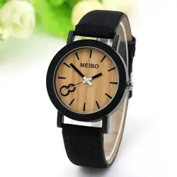 2018 новый продукт продаж моделирование Деревянный кварцевые женский досуг цвет кожаный ремешок деревянный человек сделал часы relojes para mujer