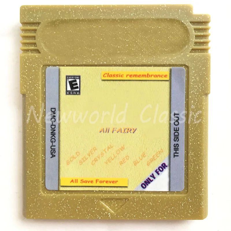 

Gold Silver Crystal Yellow Red Blue Green 7 in 1 for 16 Bit Game Console for Video Game Cartridge Card for General US/EU Version