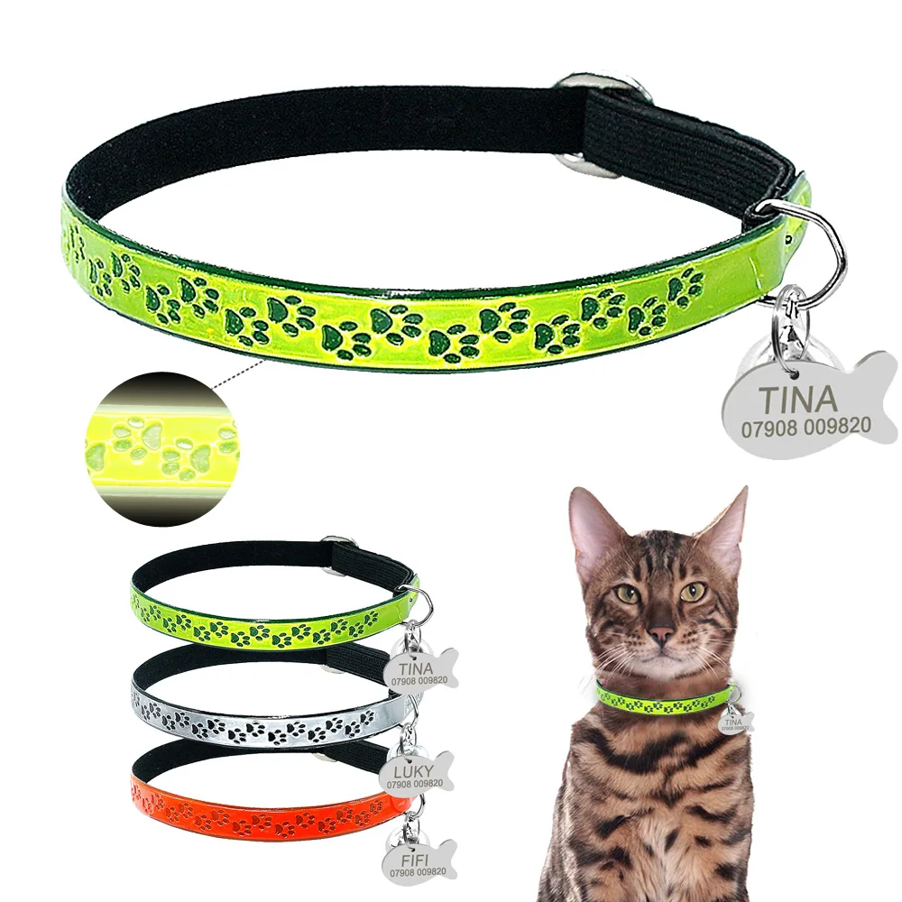 Aliexpress Buy Safety Florescence Personalized Cat Collars With 