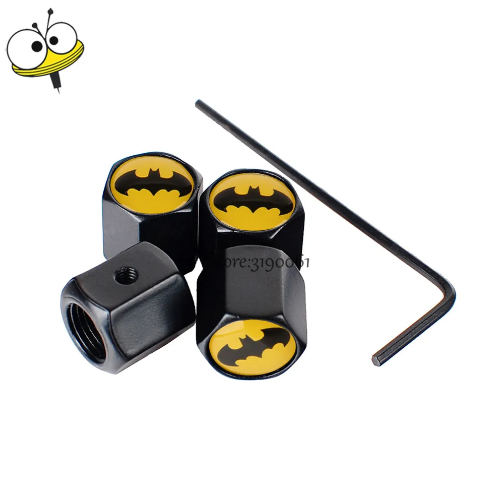 Car Styling Wheel Tire Valve Stem Caps Sticker For Bat Logo For MINI