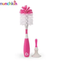 Munchkin розовый флакон соску щетка для простой быстрой очистки адсорбции Нескользящая ручка здоровой 12 месяцев и выше детские