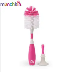 Munchkin розовый флакон соску щетка для простой быстрой очистки адсорбции Нескользящая ручка здоровой 12 месяцев и выше детские