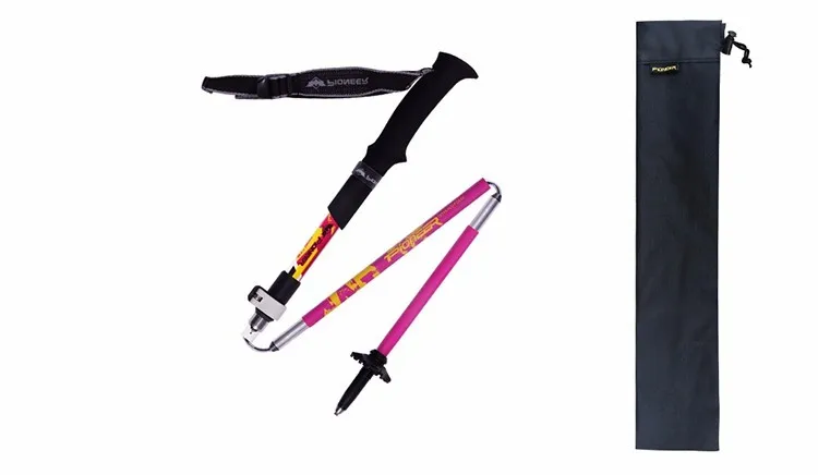 Fibra de Carbono 2 Pcs Caminhadas Dobrar Pólos Trekking Ultraleve Ajustável Dobrável Viagem Caminhada Nórdica Varas 1 Par 9 Cheap Bengalas