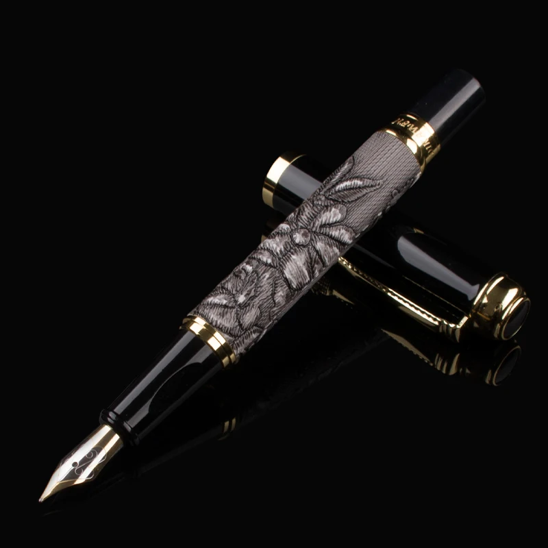 high quality 3d pen dragon Gold clip DIKA WEN 891  luxury metal Fountain Pen Nib Golden Trim Without Pencil Box Office ink pen