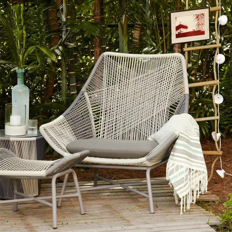 Outdoor Garden sofa PE rattan chair creative chair rattan sofa indoor leisure sofa sponge seat cushion pedal outdoor furniture Outdoor Garden sofa PE rattan chair creative chair rattan sofa indoor leisure sofa sponge seat cushion pedal outdoor furniture