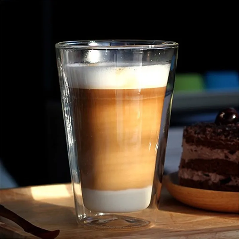 

400ml Handmade Heat Resistance Double Coffee Mug Coffee Glass Cup Tea Milk Juice Cup Water Beer Mug Drinkware