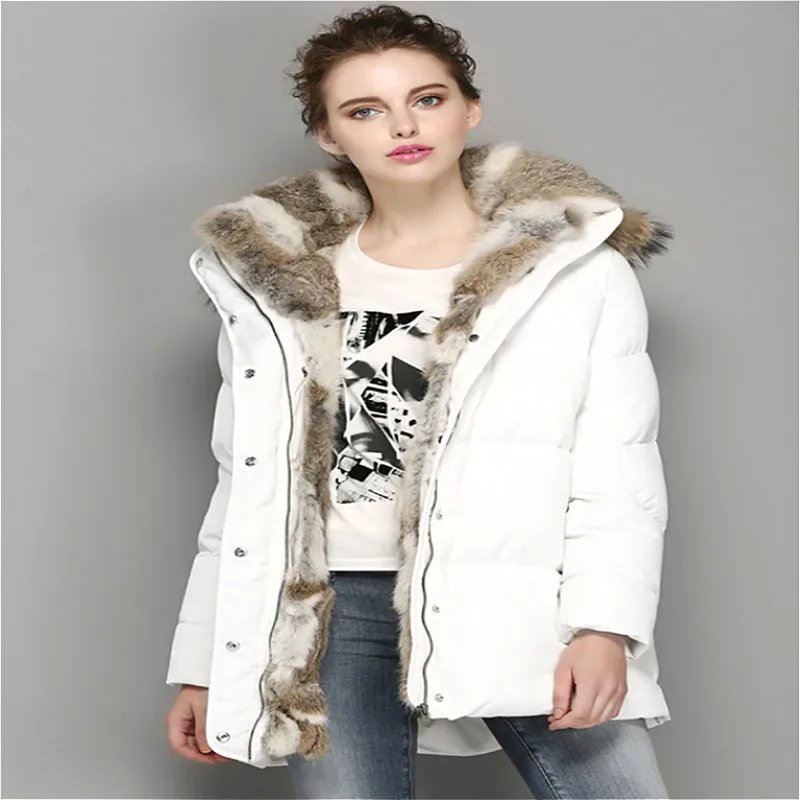Winter Jacket Women 2016 Cotton Parkas Real Fur Hooded Fur Parkas Female Thicken Warm Outwear Medium-long Jacket Best Quality
