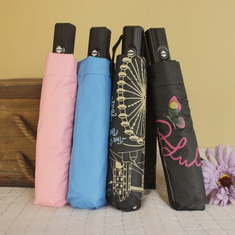 

Fashion Womens Umbrella Automatic Open Close Portable Travel Umbrellas Creative Compact Folding Parasol