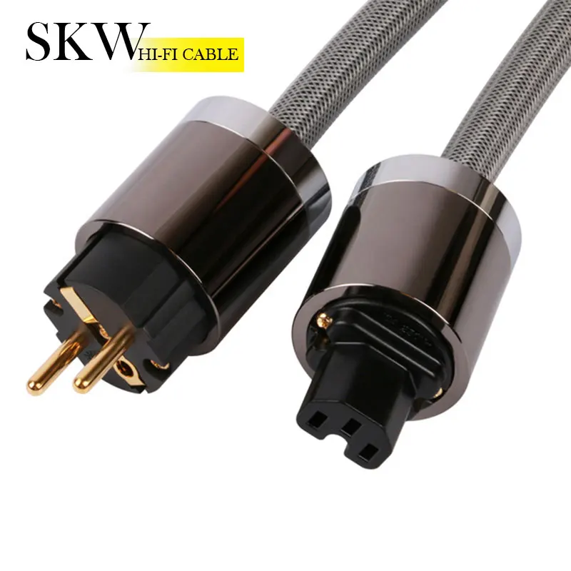 SKW High end hifi power cord with US/EU type connector power cable hifi