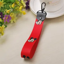 Мультяшная печать Микки плетение ремень запястье DIY брелок для ключей Женская Автомобильная сумка Подвеска автомобиль брелоки Llavero