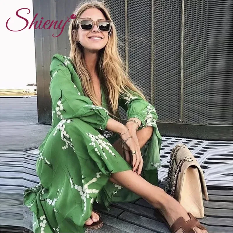 

Boho Beach Cover Up Swimwear Women 2019 Summer Chiffon Floral Print kaftan Bikini Bathing pareo playa 3xl Plus Size Beach Dress