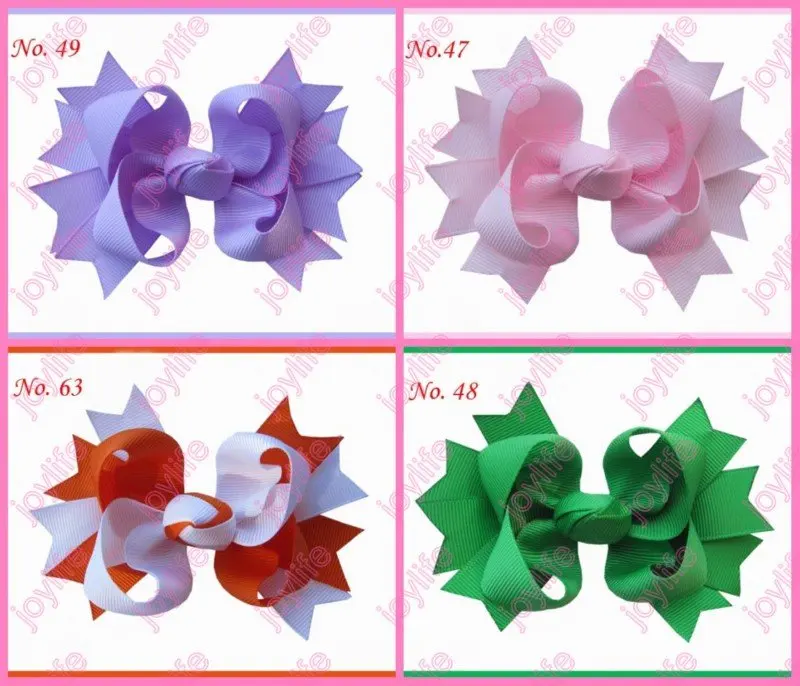 

Free shipping 500pcs 4.5" Girl Boutique hair bows two tone windmill Hair Bows