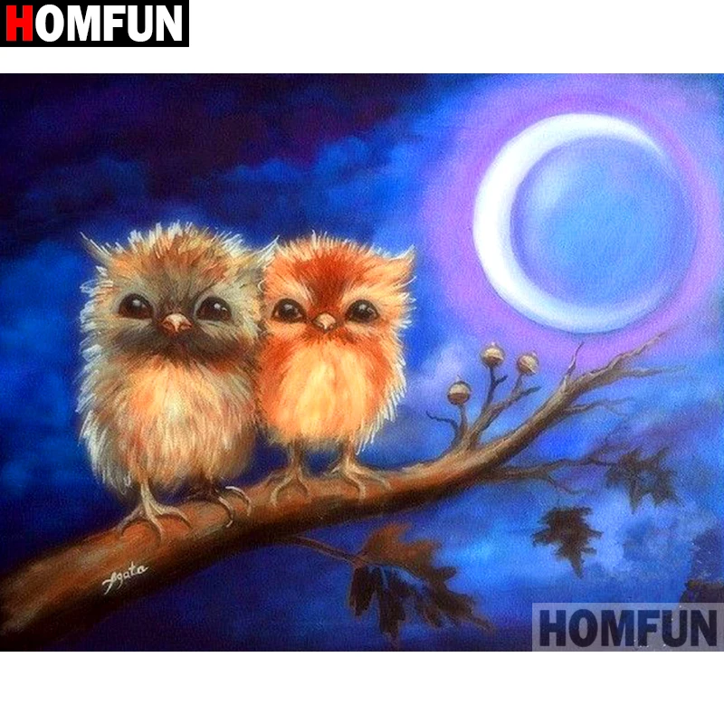 

HOMFUN Full Square/Round Drill 5D DIY Diamond Painting "Cartoon owl" Embroidery Cross Stitch 3D Home Decor Gift A13305