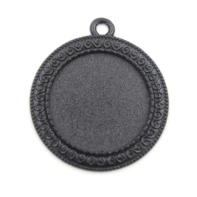 20pcs/lot round shaped cabochon trays 25mm jewelry glass cabochon