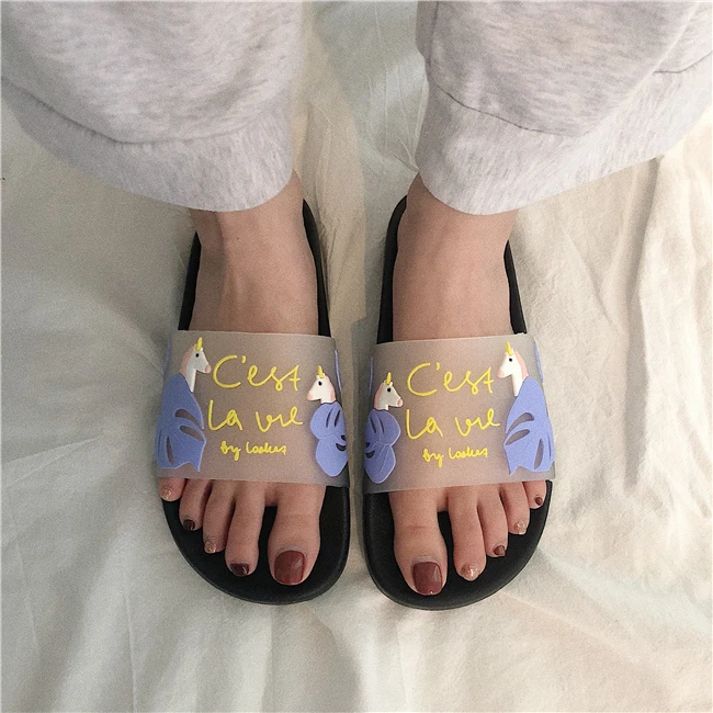 Children Unicorn Shoe Kids Flip Flops Girls Beach Slippers Baby Barefoot Shoes Kids Swim Water Slippers Sea Shoes Summer 36-40