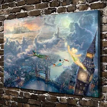 H1223 Thomas Kinkade Fly To Neverland, HD Canvas Print Home decoration Living Room bedroom Wall pictures Art painting
