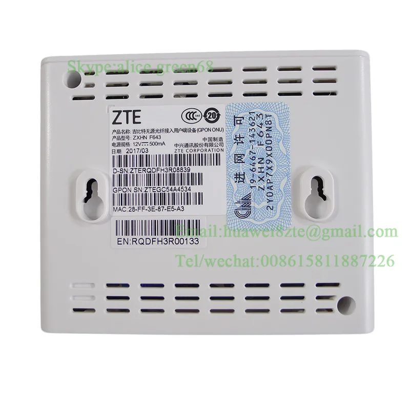 Оригинальный Z TE английская версия 1 GE порт ZXA10 FTTH F643 GPON ONU.|Оптоволоконное