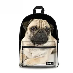 Индивидуальные Для женщин рюкзак женская школьная сумка для подростков девочек, Мопс Собака Хаски печати рюкзаки мальчиков рюкзак