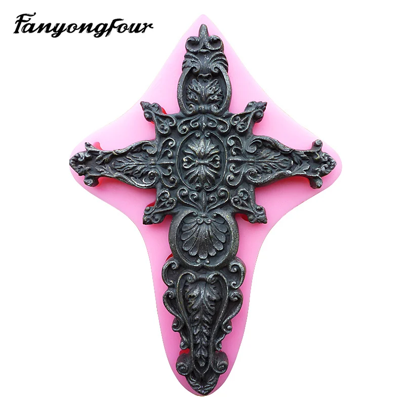 

Pattern Cross Cake Mold Silicone Mold Chocolate Gypsum Candle Soap Candy Mold Kitchen Bake Free Shipping