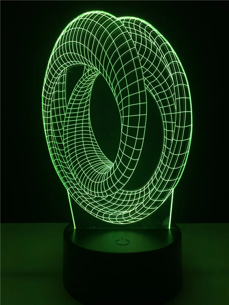 GAOPIN декоративное освещение кабель модные переплетенные кольца в форме 3D светодиодный USB спальня ночник многоцветный настольная лампа друзья подарки