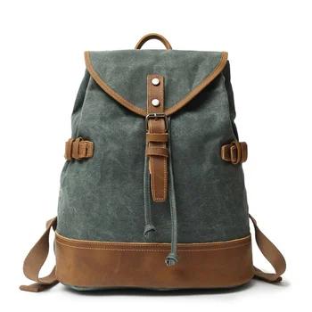 

M293 New Canvas Leather Backpacks for Men Vintage Waterproof Laptop Daypacks Teenagers Travel School Bags Designer Rucksacks
