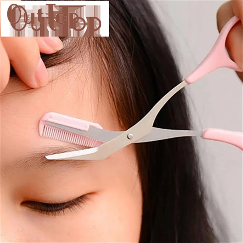 

Eyelash Thinning Shears Comb Pink Eyebrow Trimmer Eyelash Hair Clips Scissors Shaping Eyebrow Grooming Cosmetic Tool 17dec12