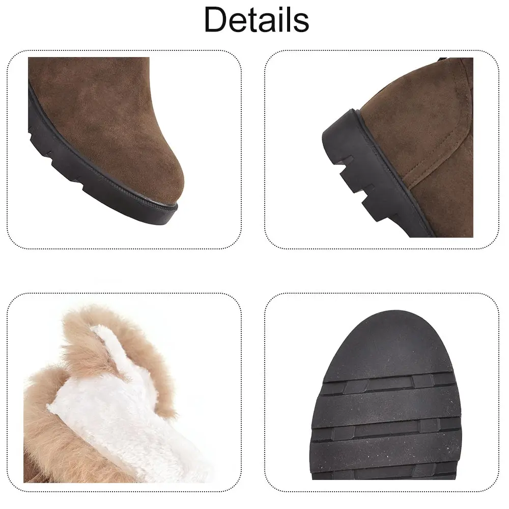 Lloprost ke/женские зимние ботинки; женские ботильоны; теплая зимняя обувь на танкетке; ботинки на меху внутри; большие размеры 43