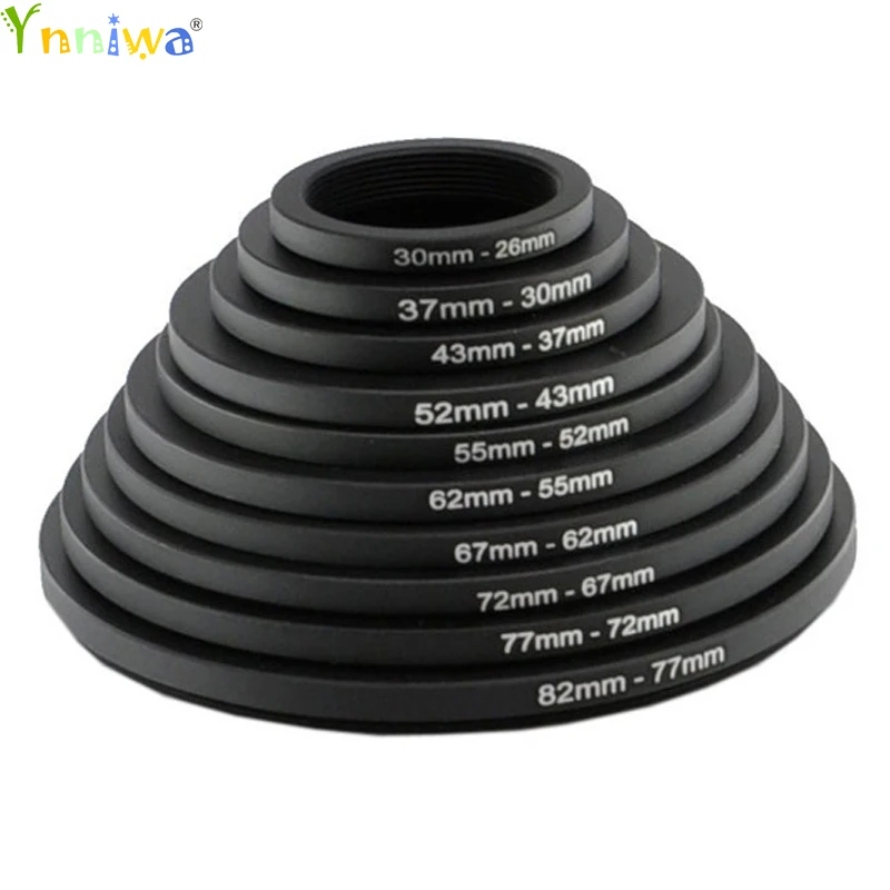 

82-77 77-72 72-67 67-62 67-58 62-58 62-55 58-55 58-52mm Metal Step down Rings Lens Adapter Filter Set