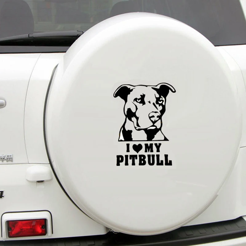 Новая мода креативный I LOVE MY PITBULL виниловая Автомобильная наклейка toon Dog Window Bumper