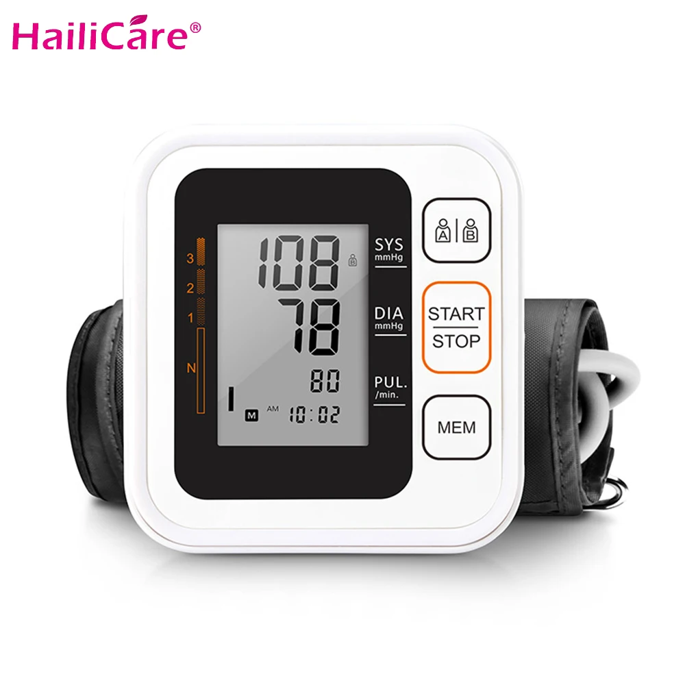 

Portable Wrist Blood Pressure LCD Digital Upper Arm Blood Pressure Monitor Heartbeat Test Health Care Monitor 2 Cuff Tonometer
