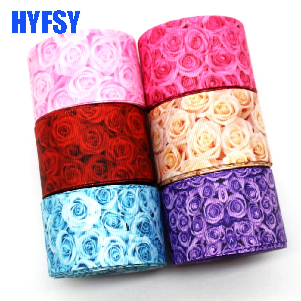 

hyfsy 10082 25 38mm 10 yards roses ribbon DIY gift wrapping handmade materials for valentine's day decoration Grosgrain ribbons