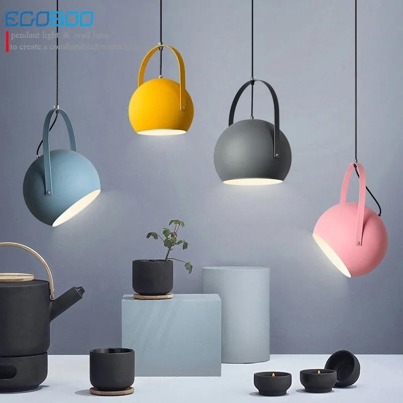 Modern LED Pendant Lights Multicolour Dining-room Restaurant Round Pendant Lamps electric Wire Home Decration Lighting fixtures