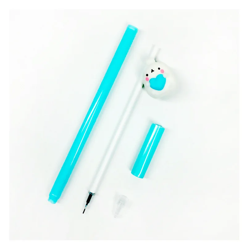 2 pcs/lot Kawaii molang Cartoon Rabbit Gel Pen Ink Pen Promotional Gift Stationery School& Office Supply