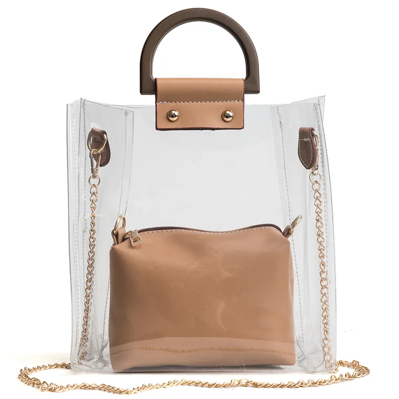 

Ms. new tide fashion large-capacity mobile mother bag Korean version of the chain shoulder slung transparent big bag